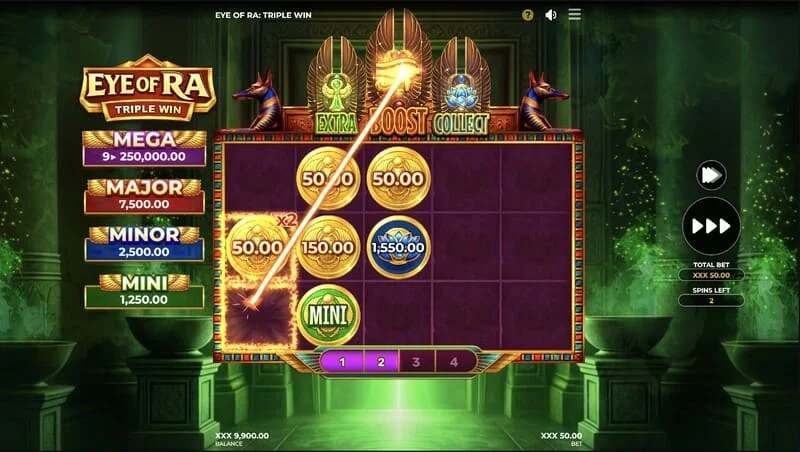 Eye of Ra Triple Win - stor linjegevinst efter indsamling af skattekister
